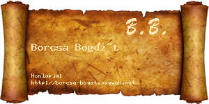 Borcsa Bogát névjegykártya